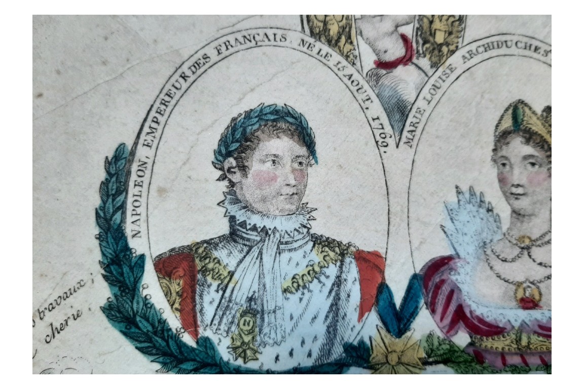 Napoleon and Marie-Louise, fan leaf circa 1810