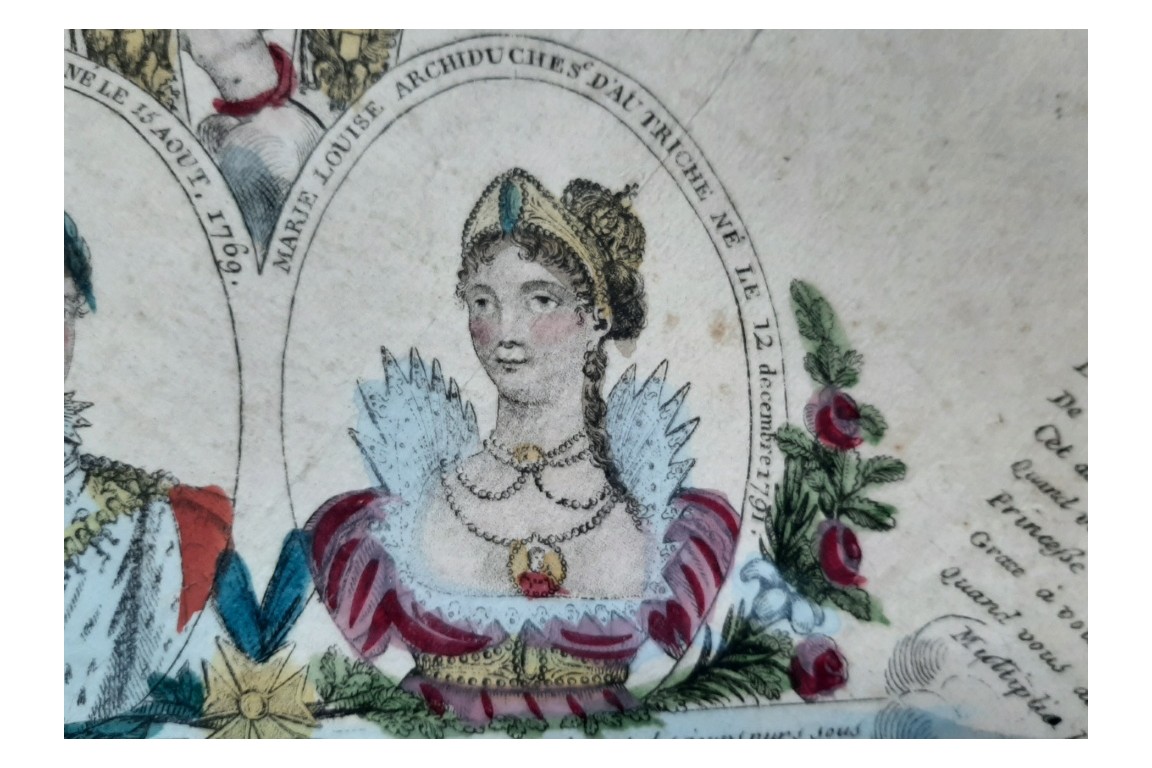 Napoleon and Marie-Louise, fan leaf circa 1810