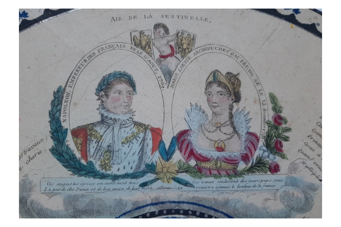 Napoleon and Marie-Louise, fan leaf circa 1810