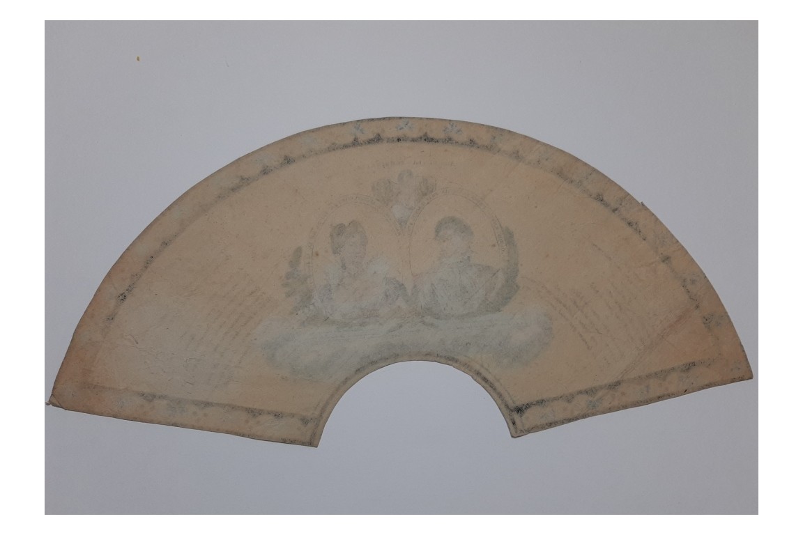Napoléon et Marie-Louise, feuille d'éventail vers 1810