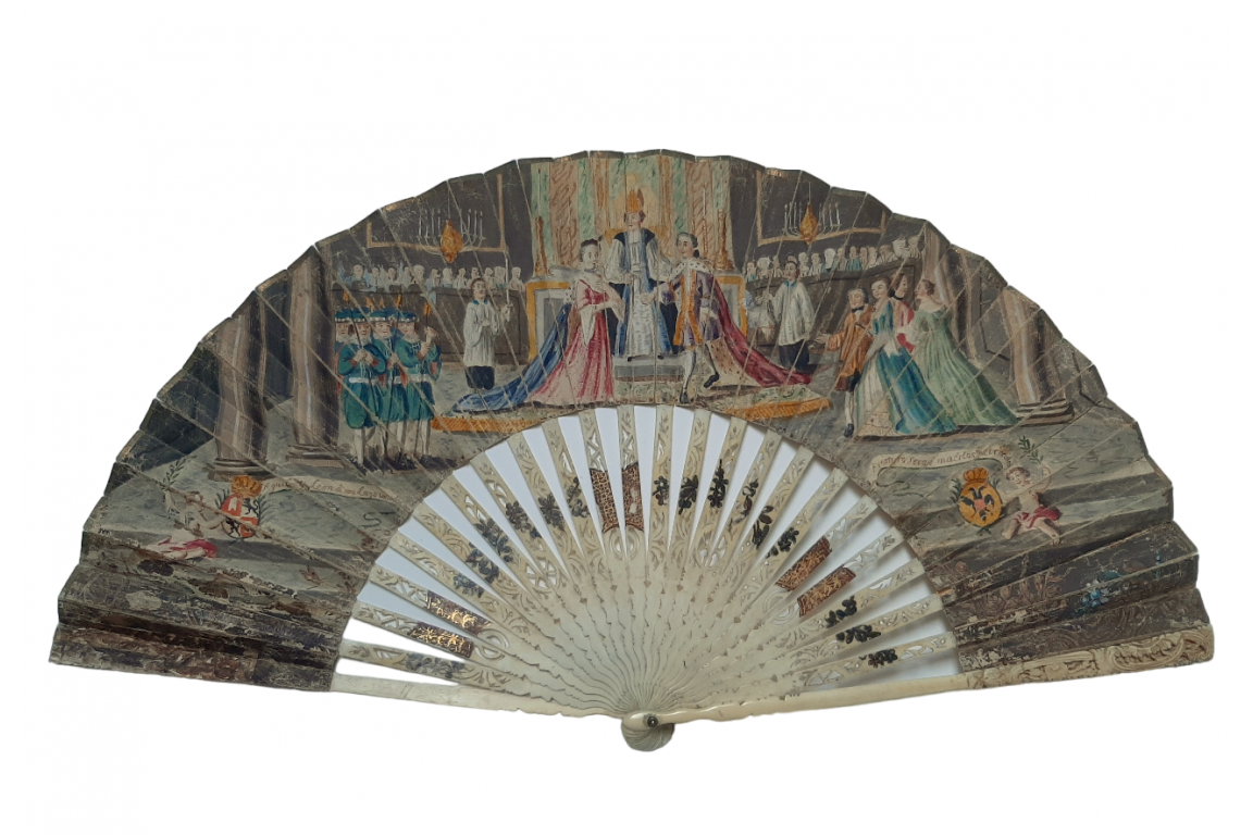 Mariage de Léopold II d'Autriche et Marie-Louise d'Espagne, éventail vers 1765