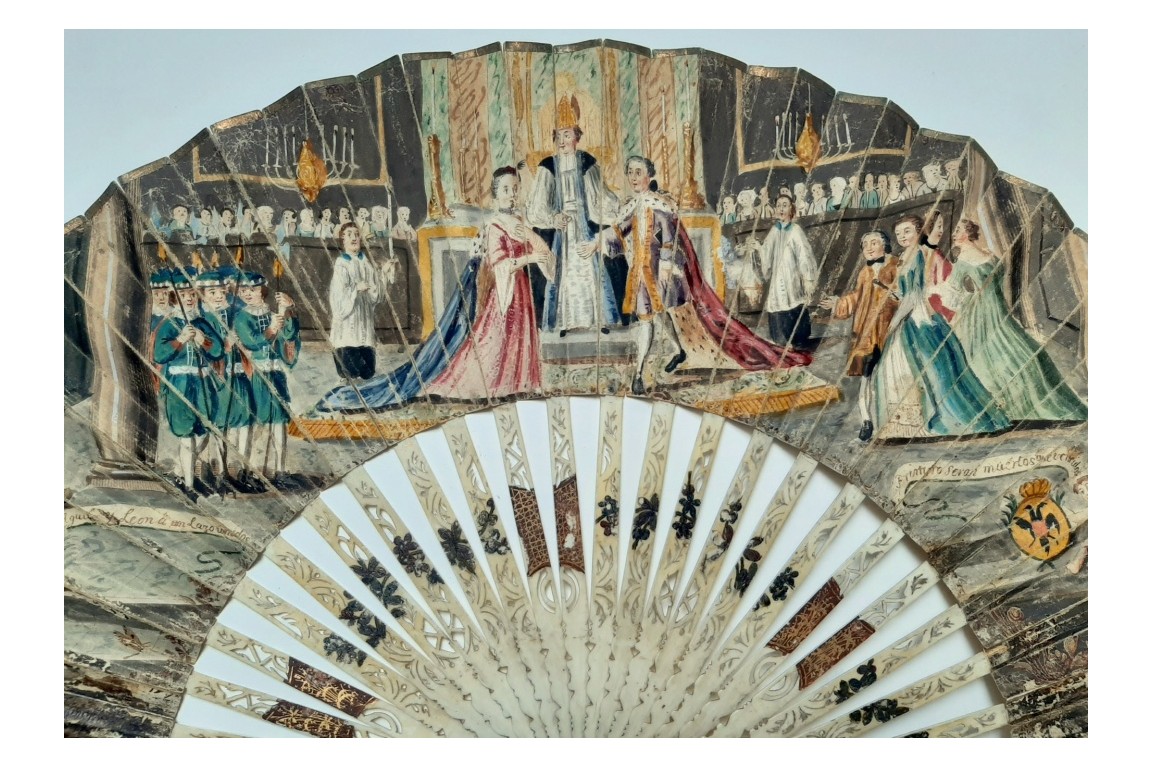 Mariage de Léopold II d'Autriche et Marie-Louise d'Espagne, éventail vers 1765