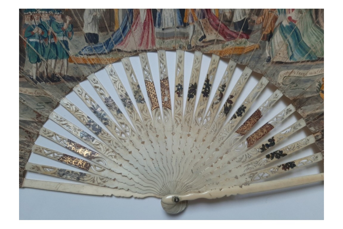 Mariage de Léopold II d'Autriche et Marie-Louise d'Espagne, éventail vers 1765