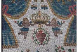 Coeur et couronne, sablé de perles, XVIIIe siècle