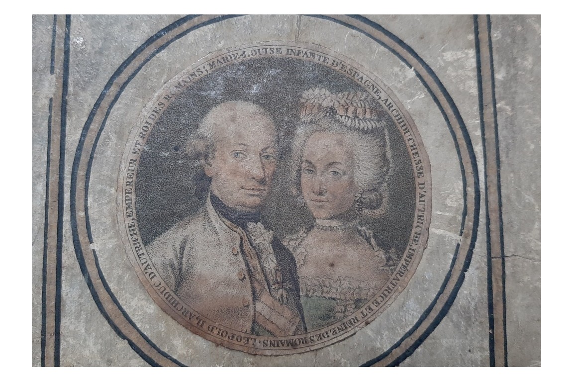 L'Empereur Léopold II et Marie-Louise d'Espagne, écran début XIXème