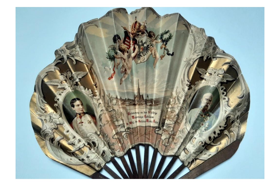Jubilé de l'Empereur François Joseph Ier d'Autriche, éventail début XXème