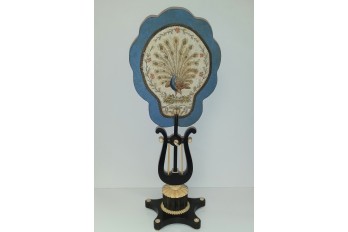 The music of the peacock, mid-19th century table fixed fan
