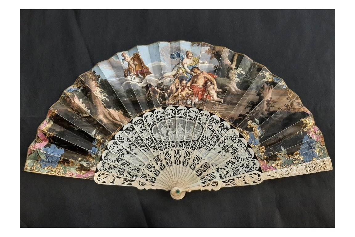 Diane et Endymion, éventail vers 1750-60