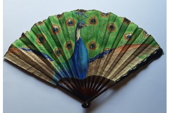 Peacock by Thomasse, fan circa 1900-1910