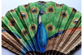 Peacock by Thomasse, fan circa 1900-1910