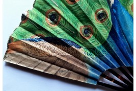 Le paon de Thomasse, éventail vers 1900-1910