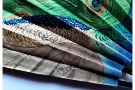 Le paon de Thomasse, éventail vers 1900-1910