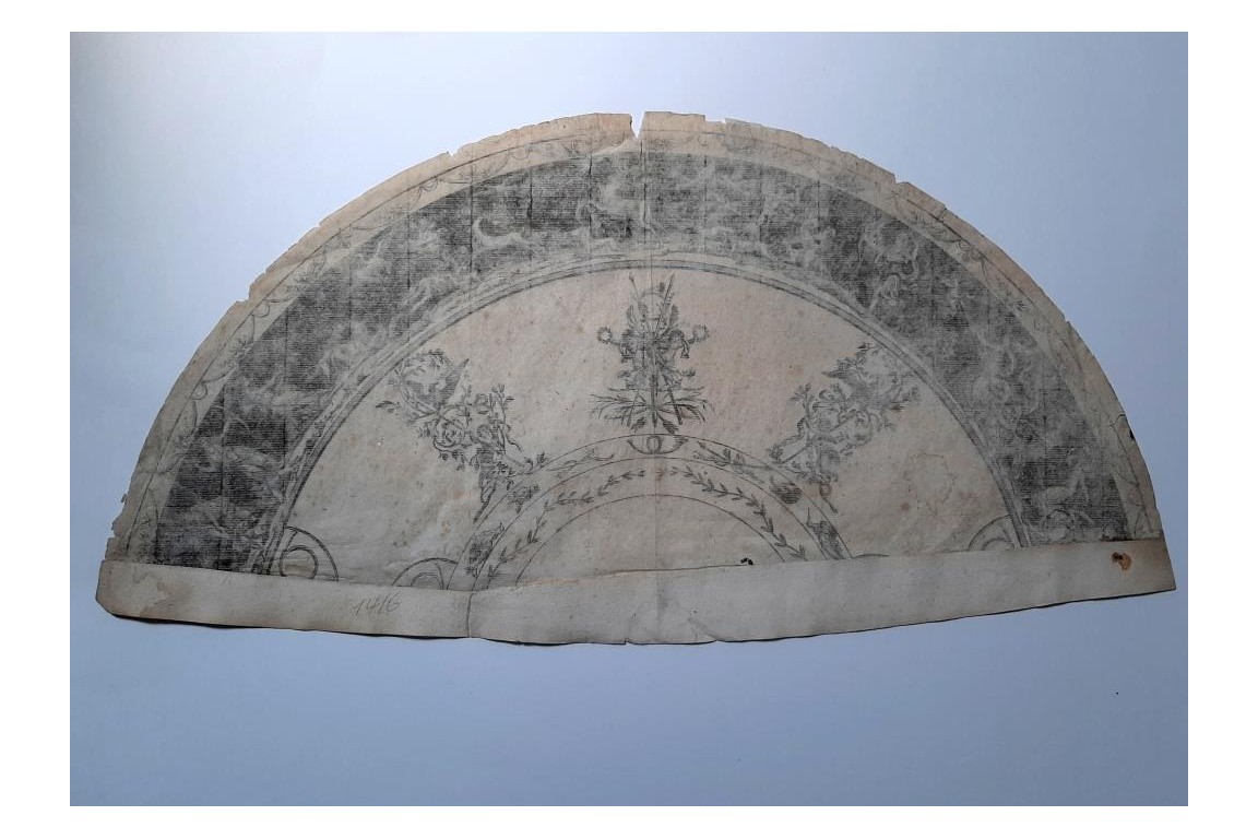 Diana the Huntress, early 19th century fan leaf