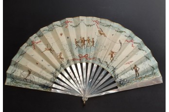 Monkeys, fan by Octave Join-Lambert, 1890