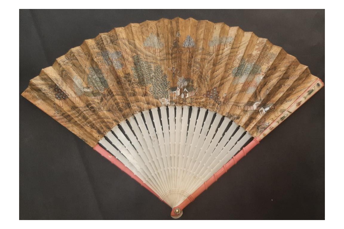 Shells and sturgeons, fan circa 1720-30