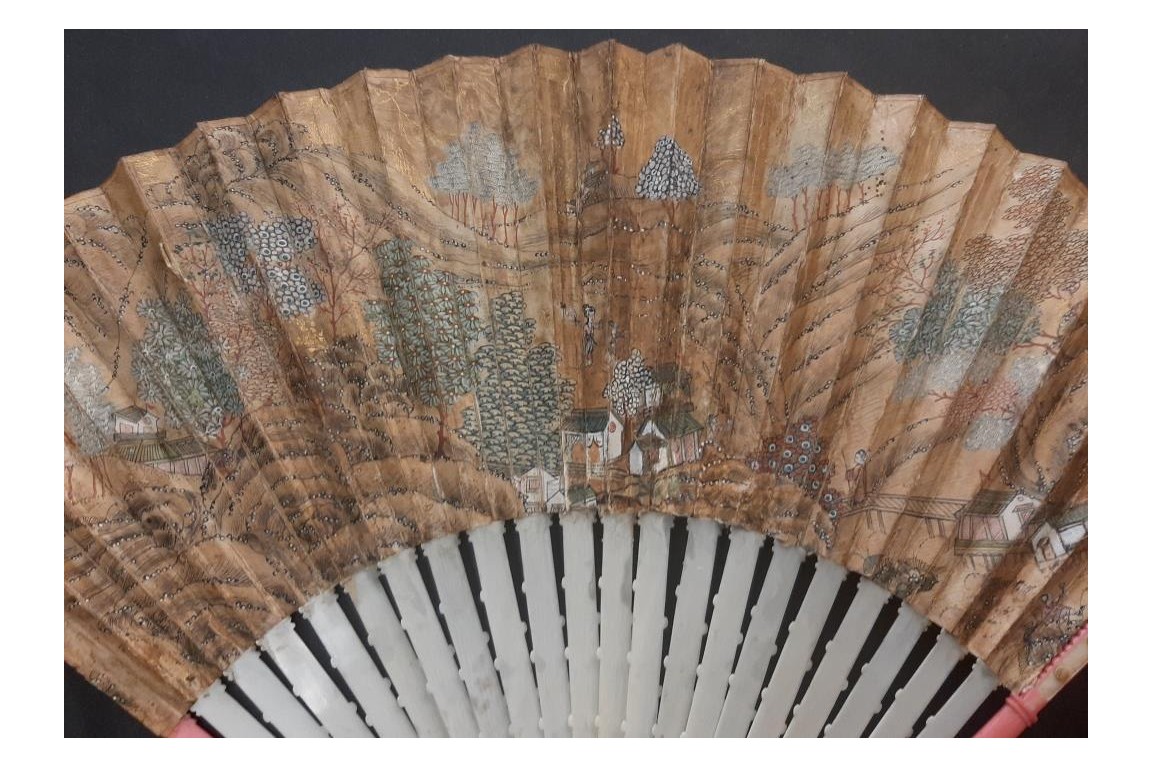 Shells and sturgeons, fan circa 1720-30