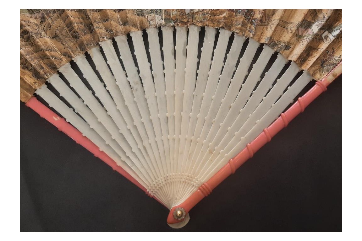 Shells and sturgeons, fan circa 1720-30