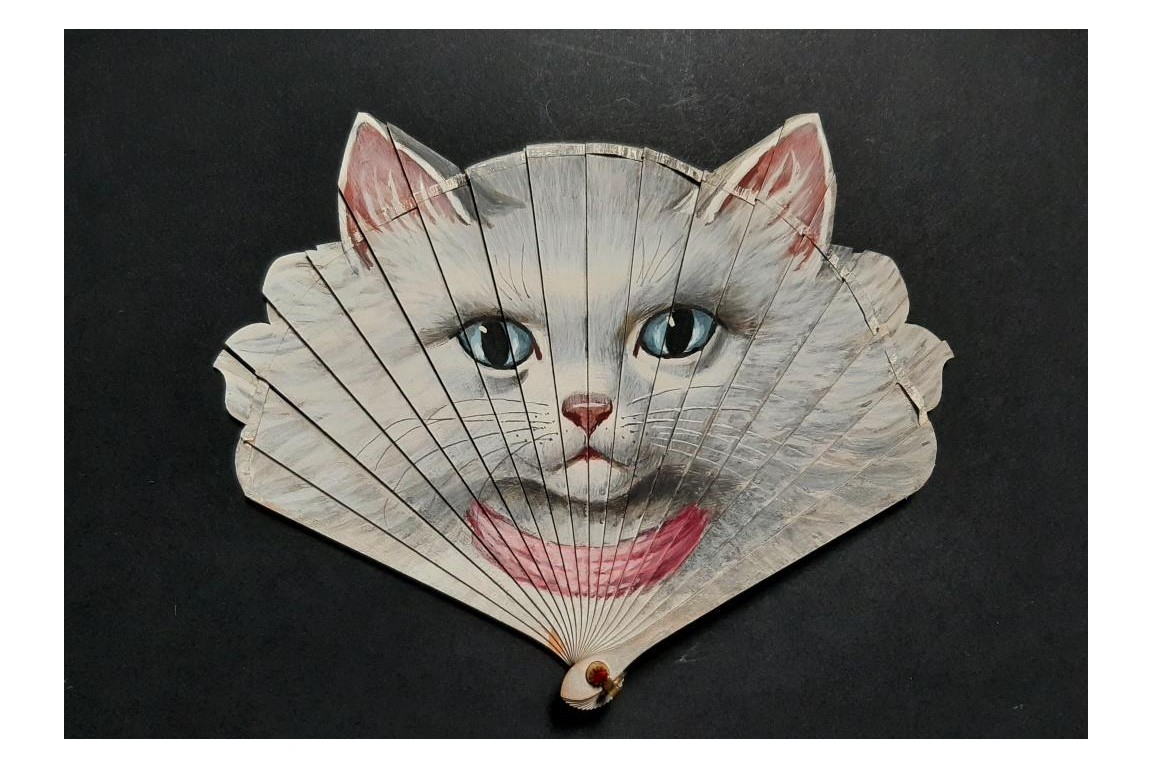 Little Cat by Thomasse, Duvelleroy fan, circa 1900-1910