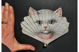 Little Cat by Thomasse, Duvelleroy fan, circa 1900-1910