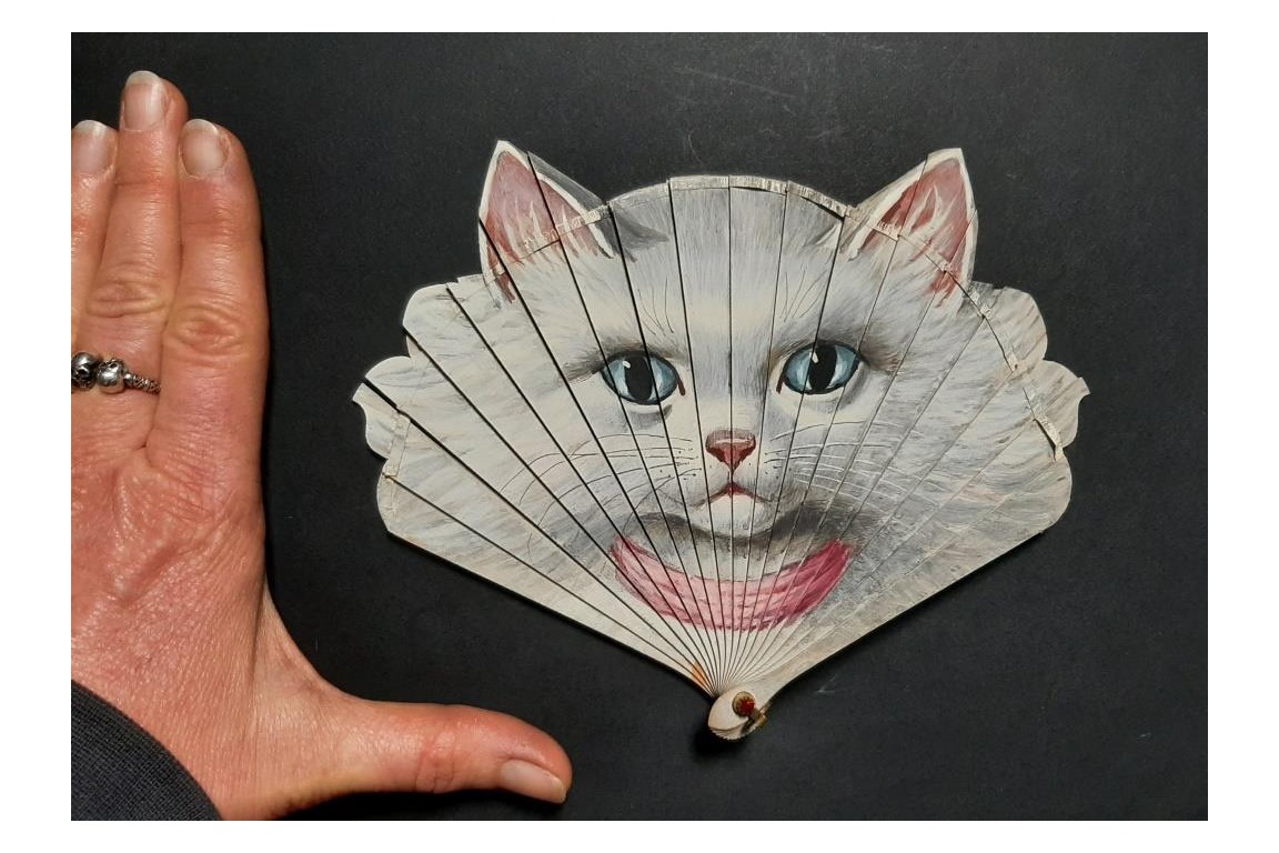 Little Cat by Thomasse, Duvelleroy fan, circa 1900-1910