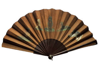 Dogs, fan by Rodeck, Wien circa 1880-1900