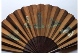 Les cinq chiens de Rodeck à Vienne, éventail vers 1880-1900