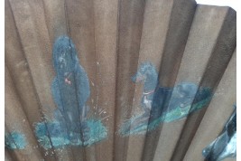 Les cinq chiens de Rodeck à Vienne, éventail vers 1880-1900