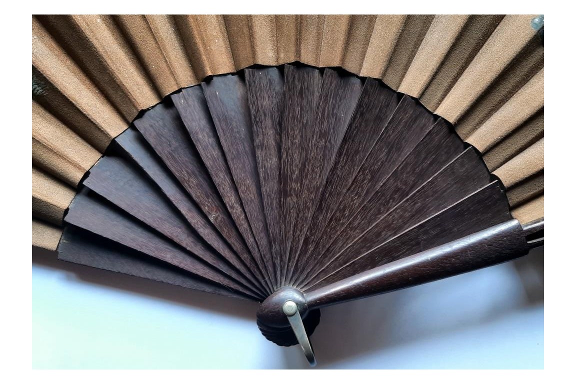 Les cinq chiens de Rodeck à Vienne, éventail vers 1880-1900