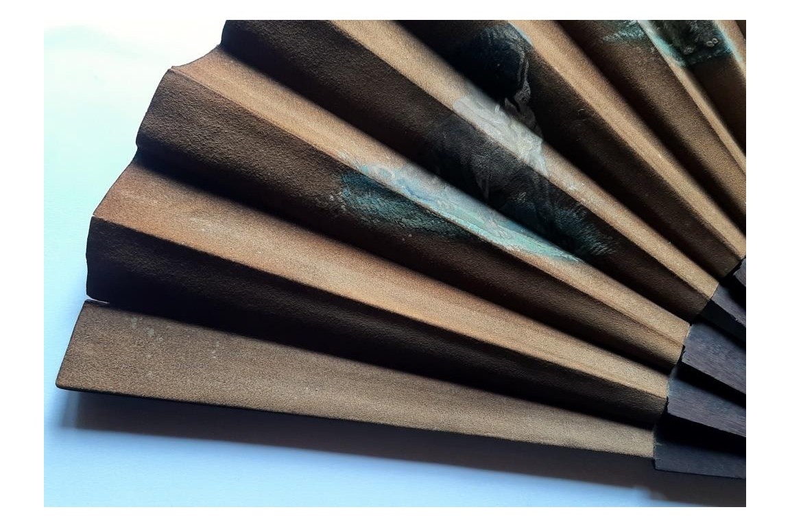 Les cinq chiens de Rodeck à Vienne, éventail vers 1880-1900