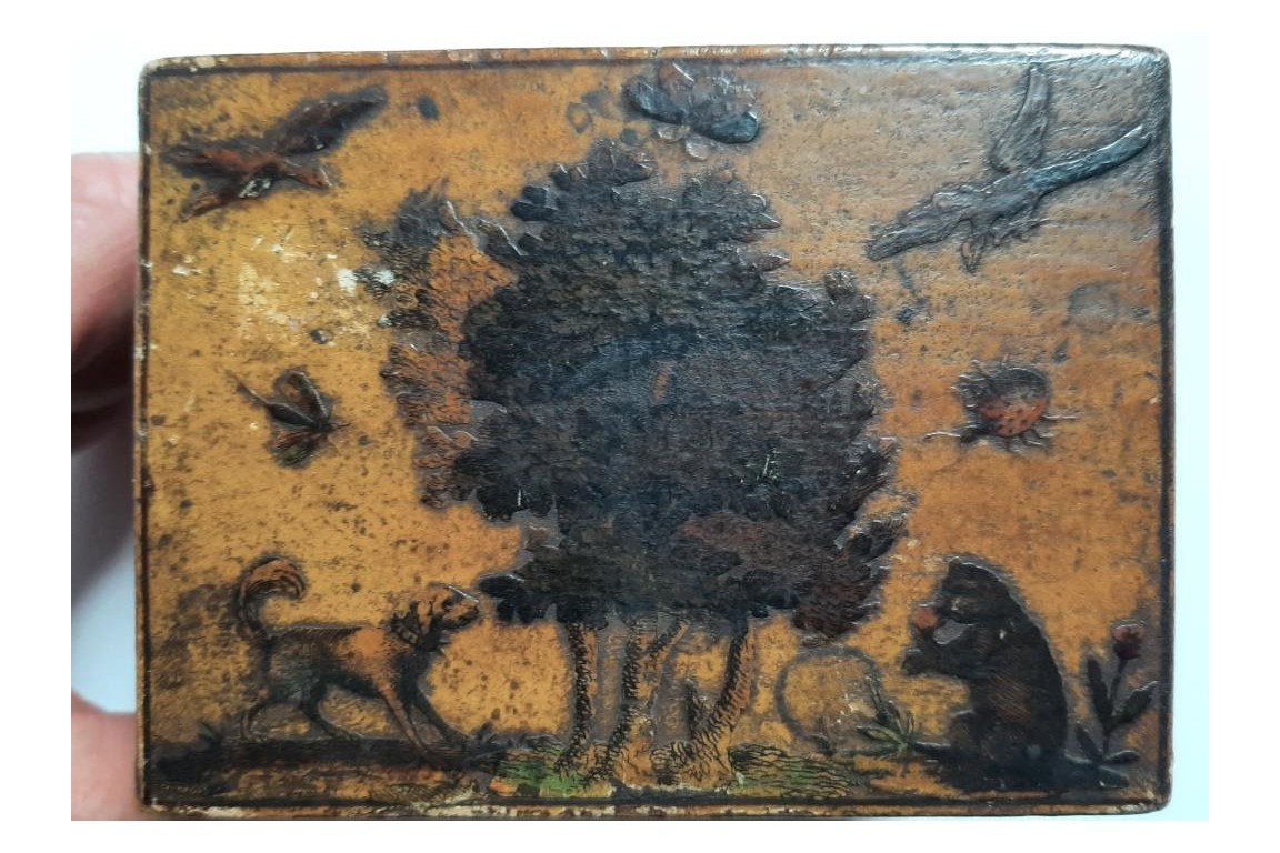 The animals of Port Mahon, parfum box, 18th century