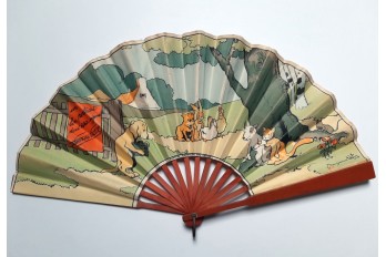 The photographer dog, fan by Benjamin Rabier circa 1900-1909