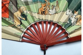 The photographer dog, fan by Benjamin Rabier circa 1900-1909