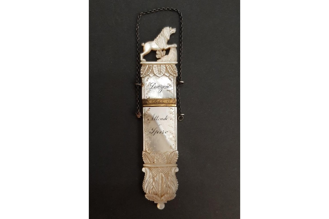 Dog, needle case, early 19th century