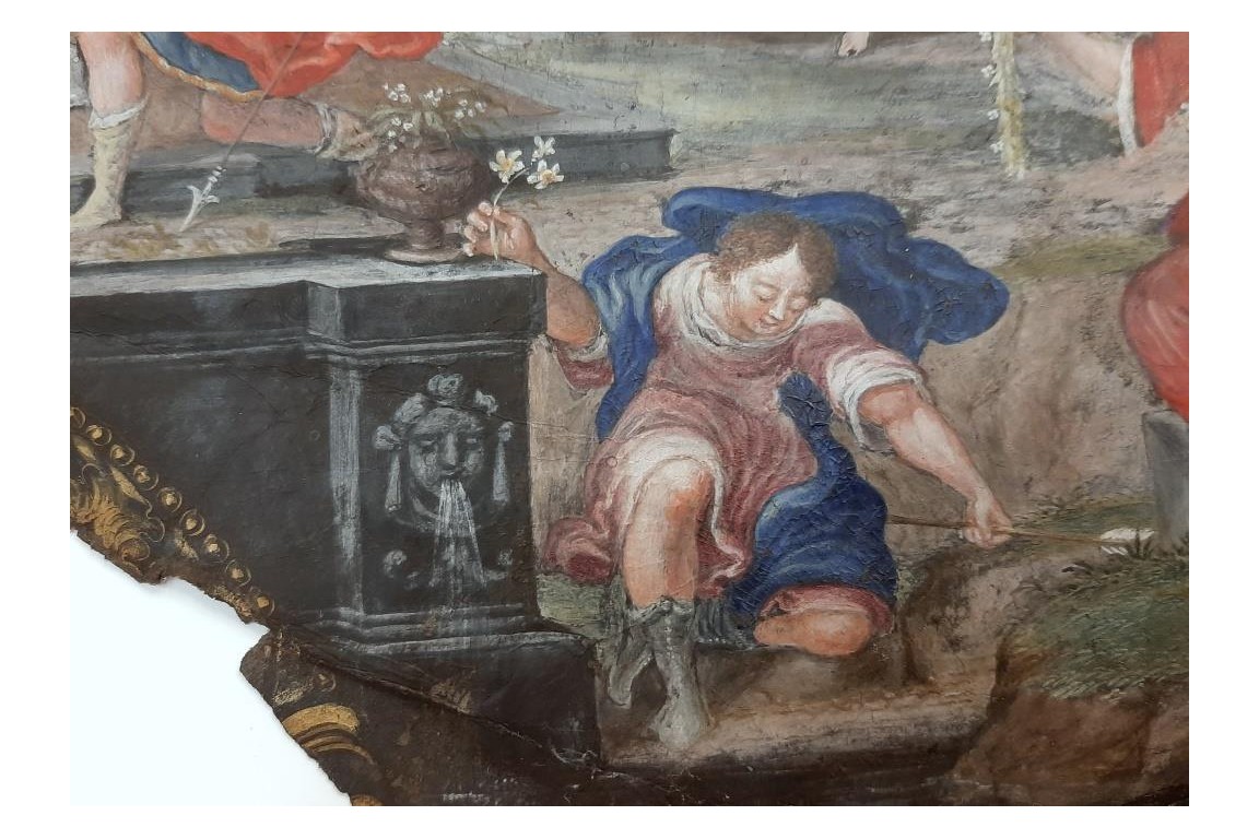 The triumph of Flora, fan leaf, late 17th century