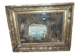 Borgo Santa Lucia et le Vésuve au naturel, gravure milieu XIXe siècle