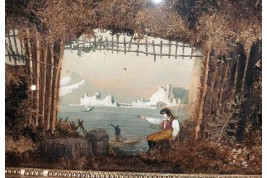 Borgo Santa Lucia et le Vésuve au naturel, gravure milieu XIXe siècle