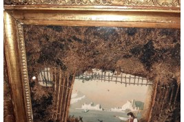 Borgo Santa Lucia et le Vésuve au naturel, gravure milieu XIXe siècle