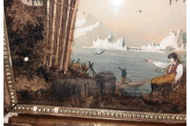 Borgo Santa Lucia et le Vésuve au naturel, gravure milieu XIXe siècle