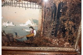 Borgo Santa Lucia et le Vésuve au naturel, gravure milieu XIXe siècle
