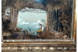 Borgo Santa Lucia et le Vésuve au naturel, gravure milieu XIXe siècle