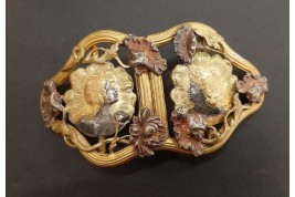 Beauties with poppies, Art Nouveau belt buckle