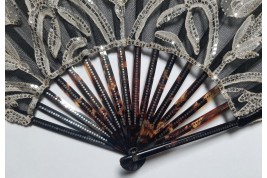 Iris flowers, Duvelleroy fan, circa 1900-1910