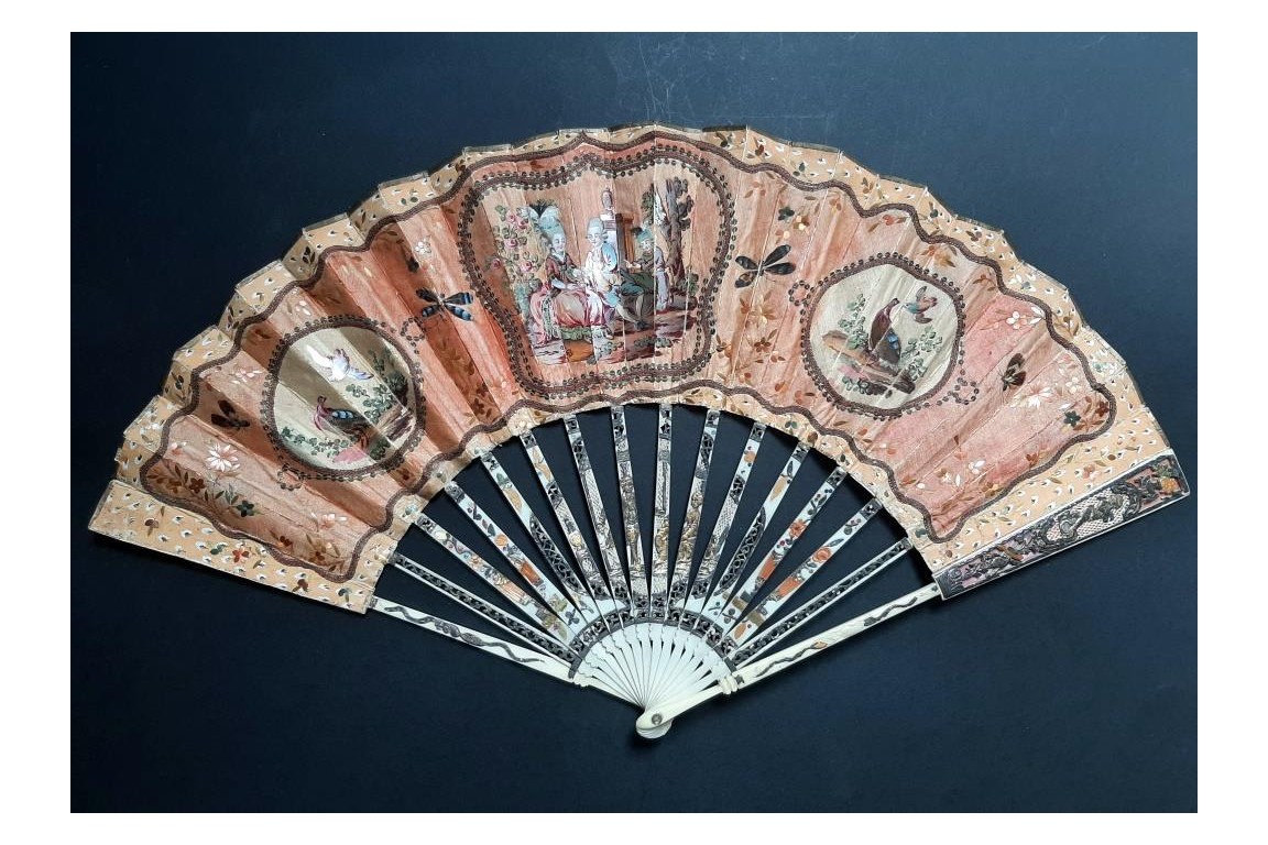 De paille et de plume, éventail vers 1770-80