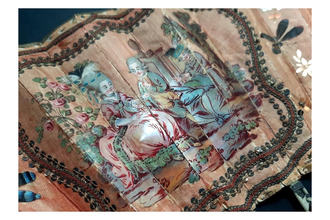 De paille et de plume, éventail vers 1770-80