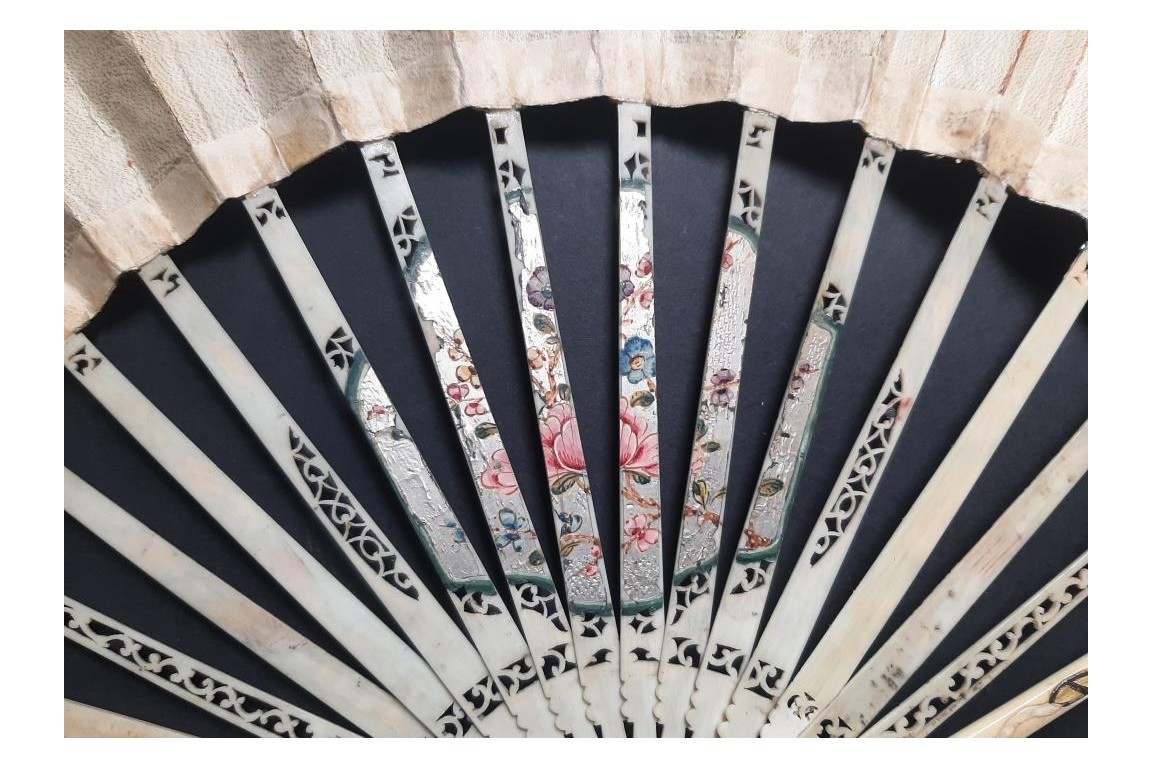 De paille et de plume, éventail vers 1770-80