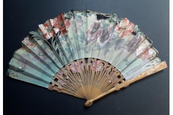 Poppies, Art Nouveau fan