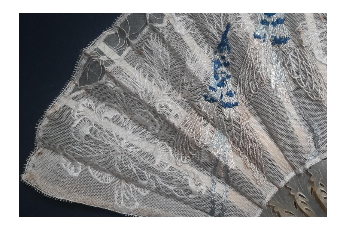 Lupine flowers, fan circa 1900
