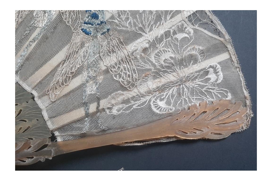 Lupine flowers, fan circa 1900