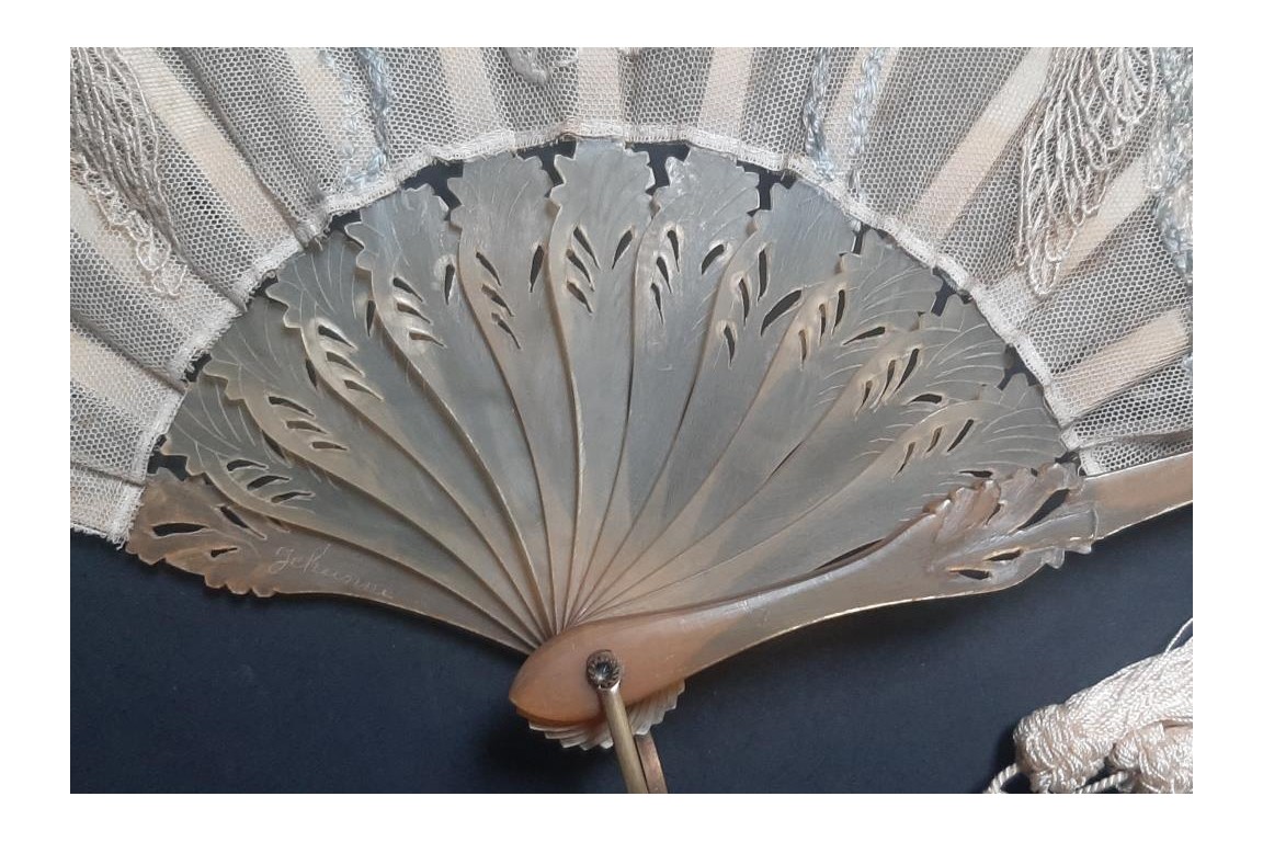 Lupine flowers, fan circa 1900