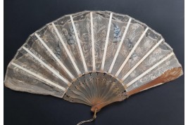 Lupine flowers, fan circa 1900